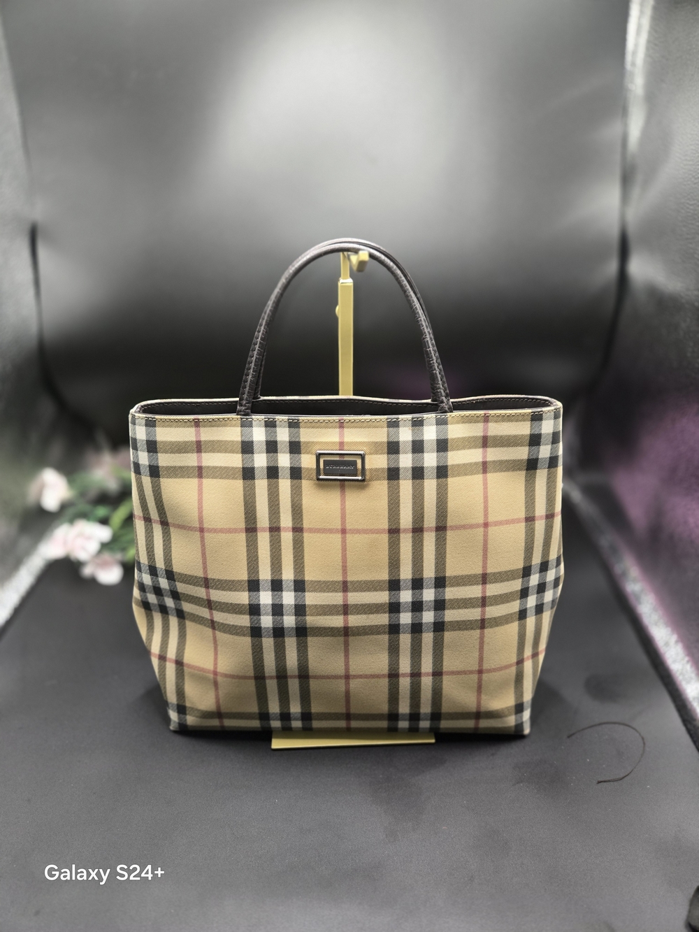 Burberry Nova Check Small Tote Bag | Authentic | Classic Beige Plaid